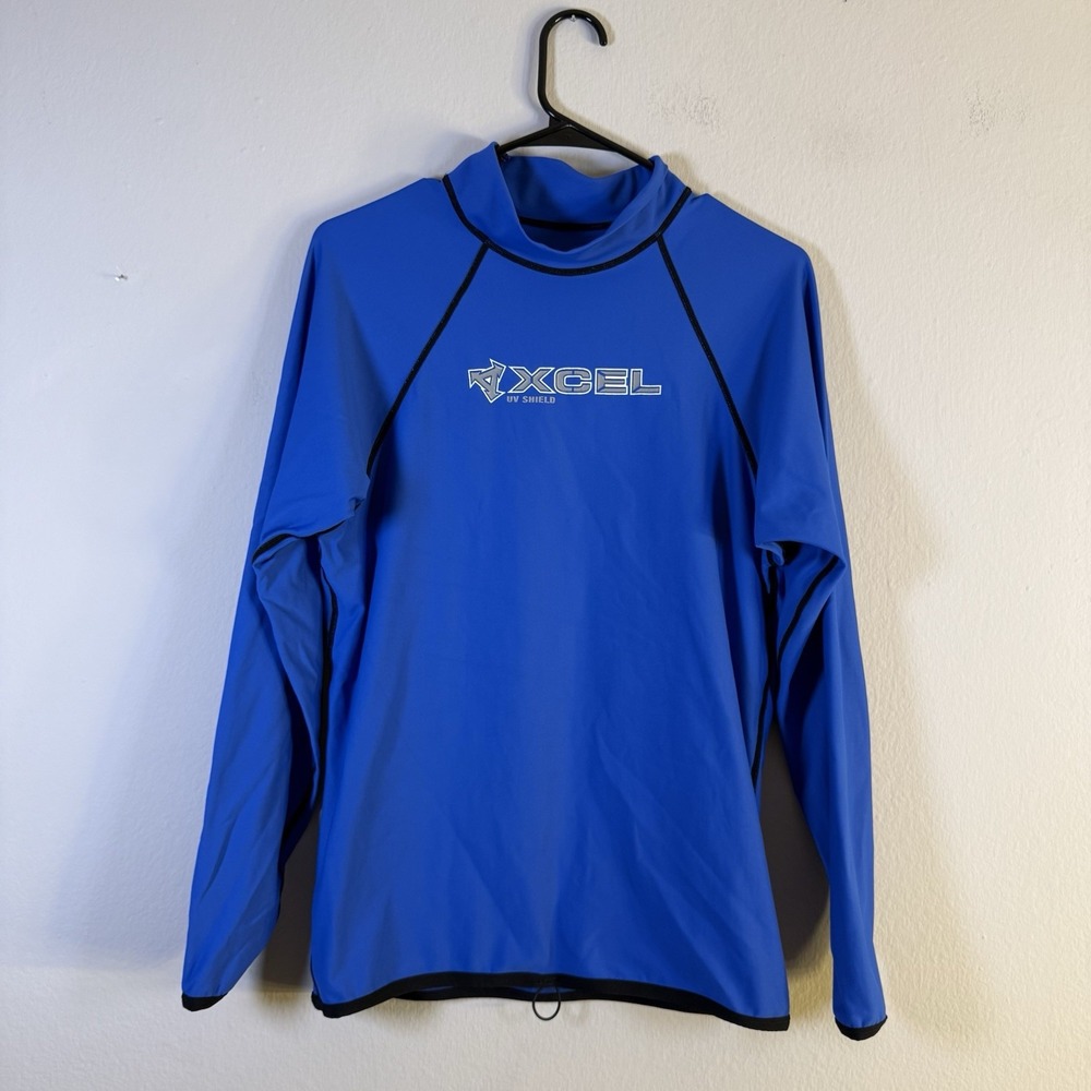 XCEL Long Sleeve Rash Guard XxL UV Protection Pullover Blue Vintage
